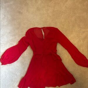 B. Smart Red Long Sleeve Dress